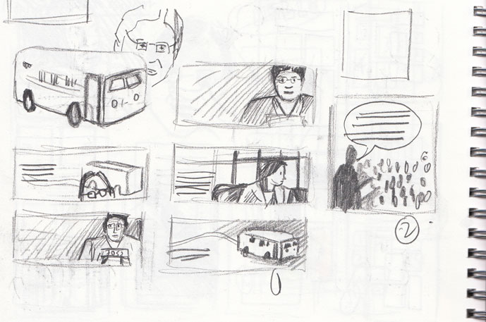 Montgomery Bus Boycott Illustration Sketchbook