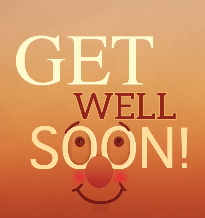 Get Well Soon Greetings Card Illustration