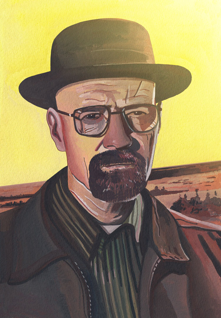 Walter White Breaking Bad Portrait Illustration