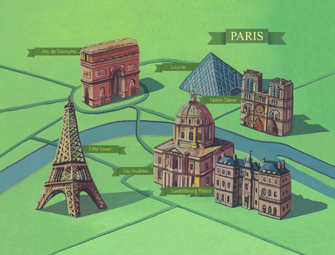 Paris Map Illustration