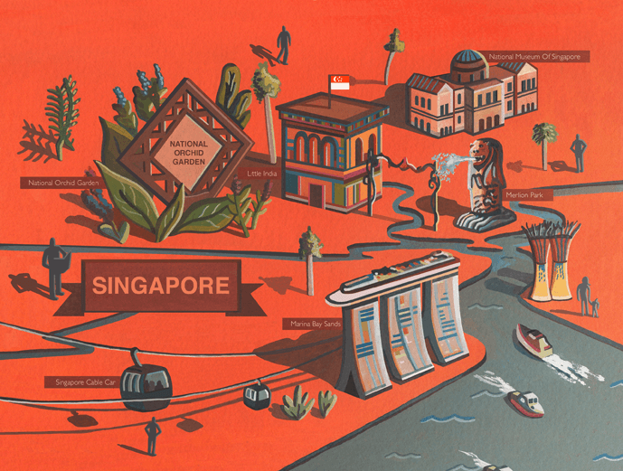 Singapore Illustrated Map