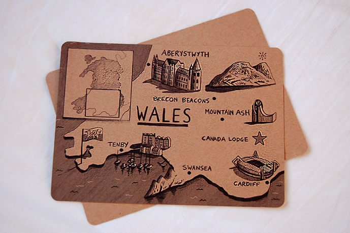 Wales Map Illustration