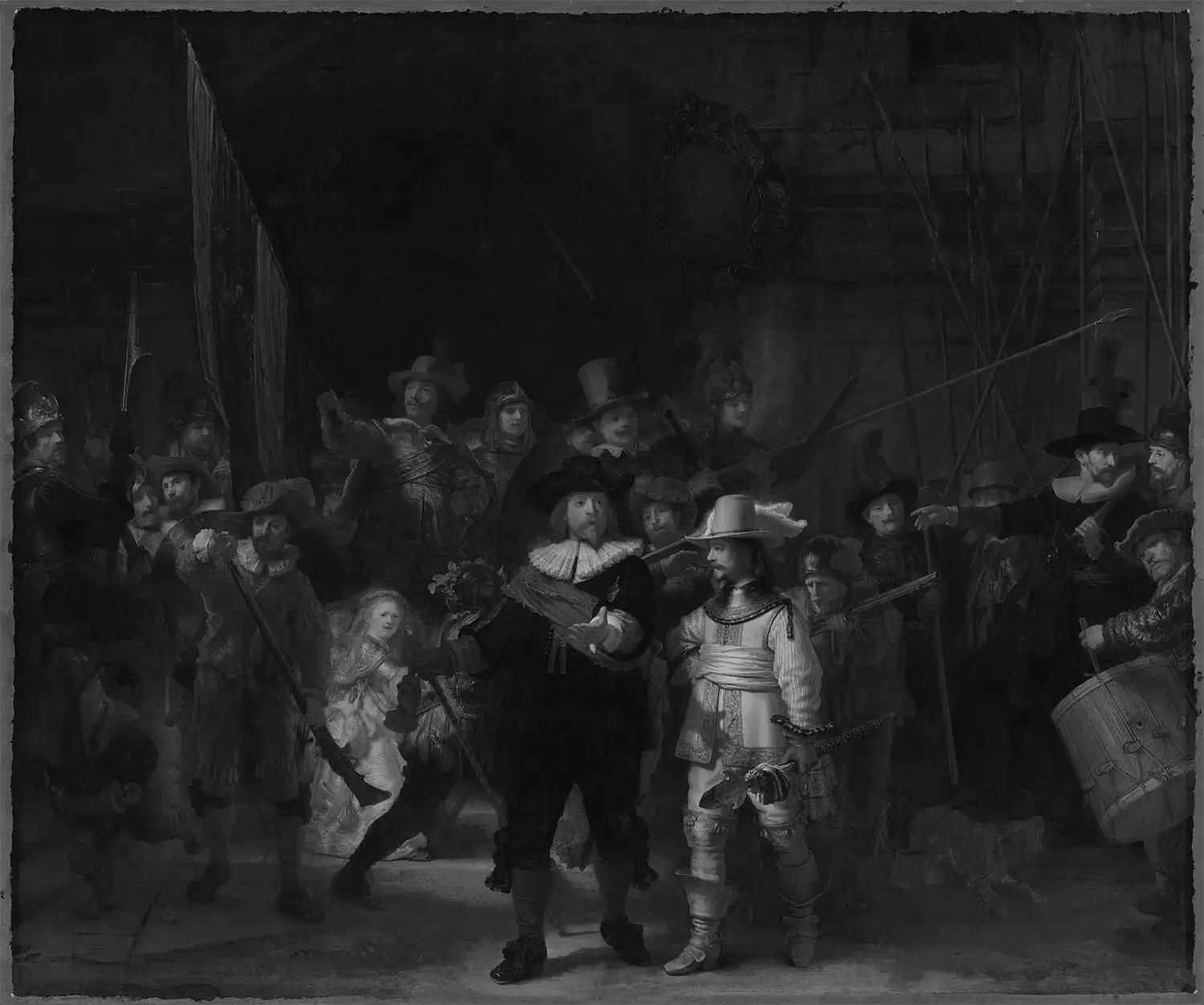 The Night Watch by Rembrandt Unsaturated