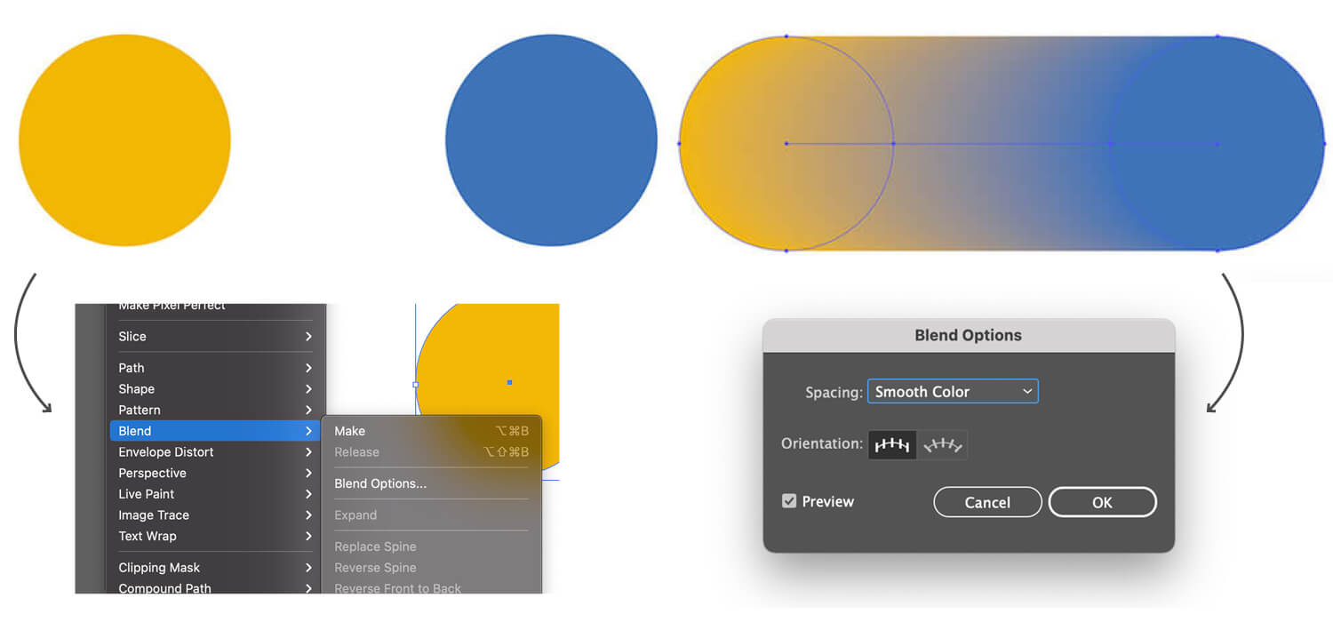 Blend Tool - Adobe Illustrator