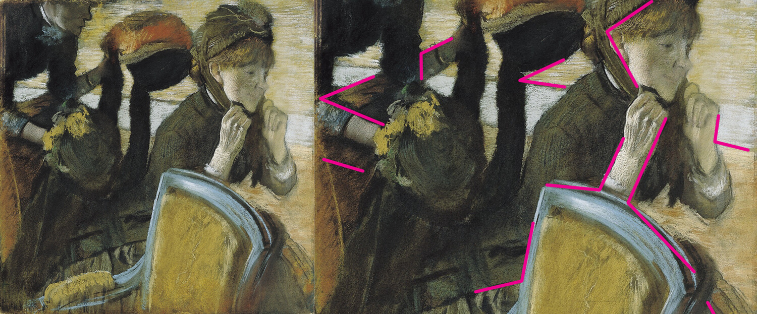 Right Angles In At The Milliners By Degas