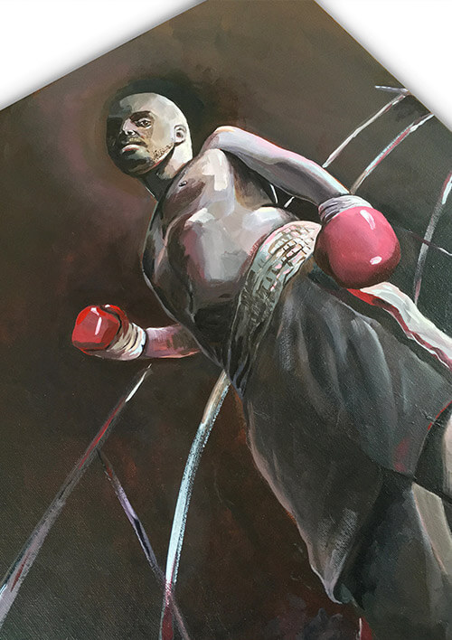 Boxing canvas painting Haydn Symons Illustration