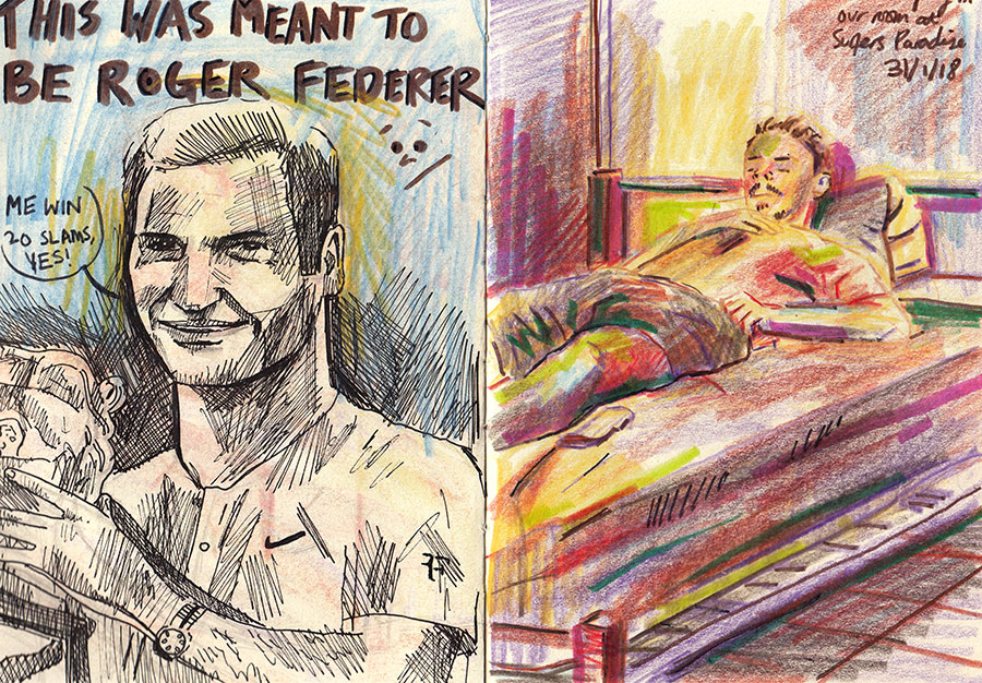 Roger Federer and figure drawing