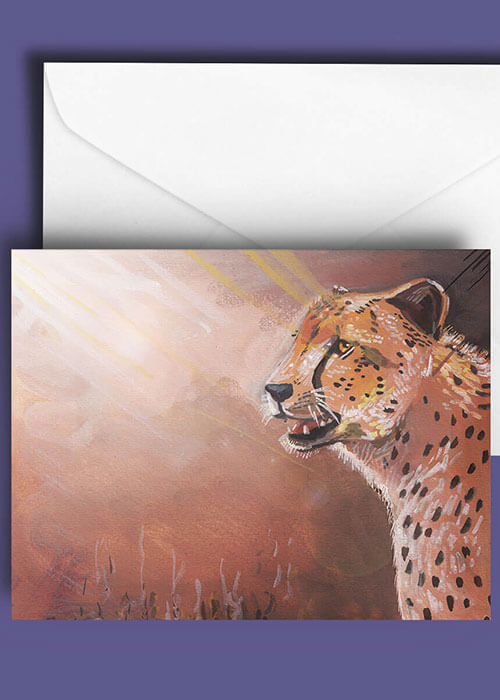 Cheetah greetings card