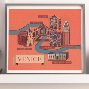 Illustrated map of Venice