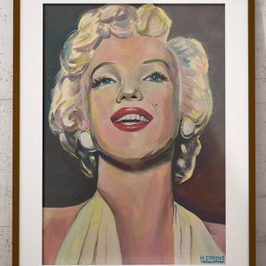 Marilyn Monroe gouache painting on canvas