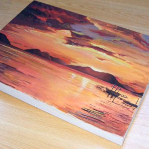 Shining sunset canvas painting