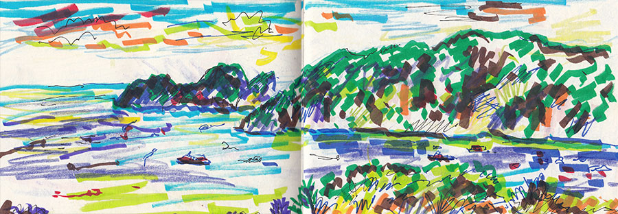 Phi Phi island drawing