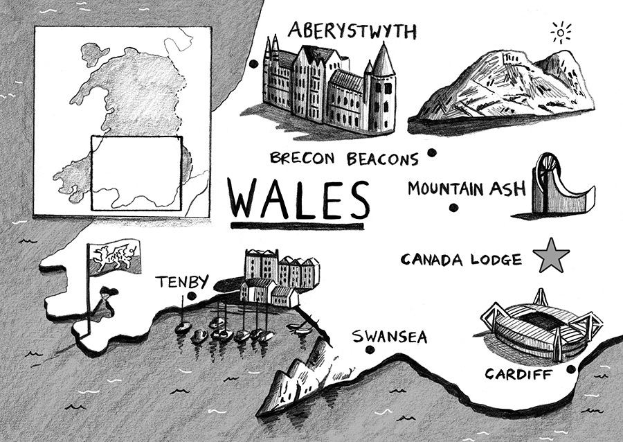 Wales illustrated map