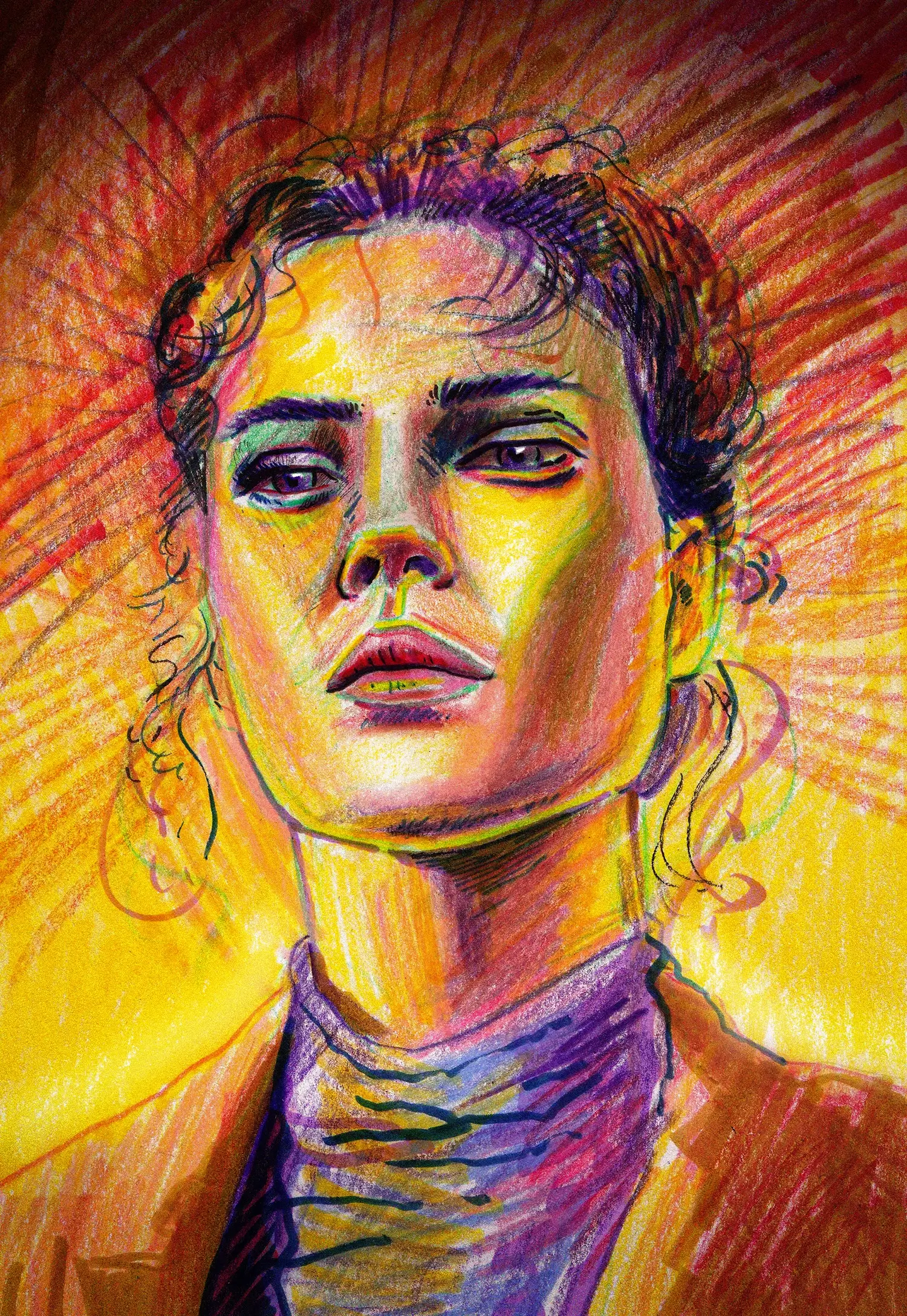 Colourful Portrait Drawing