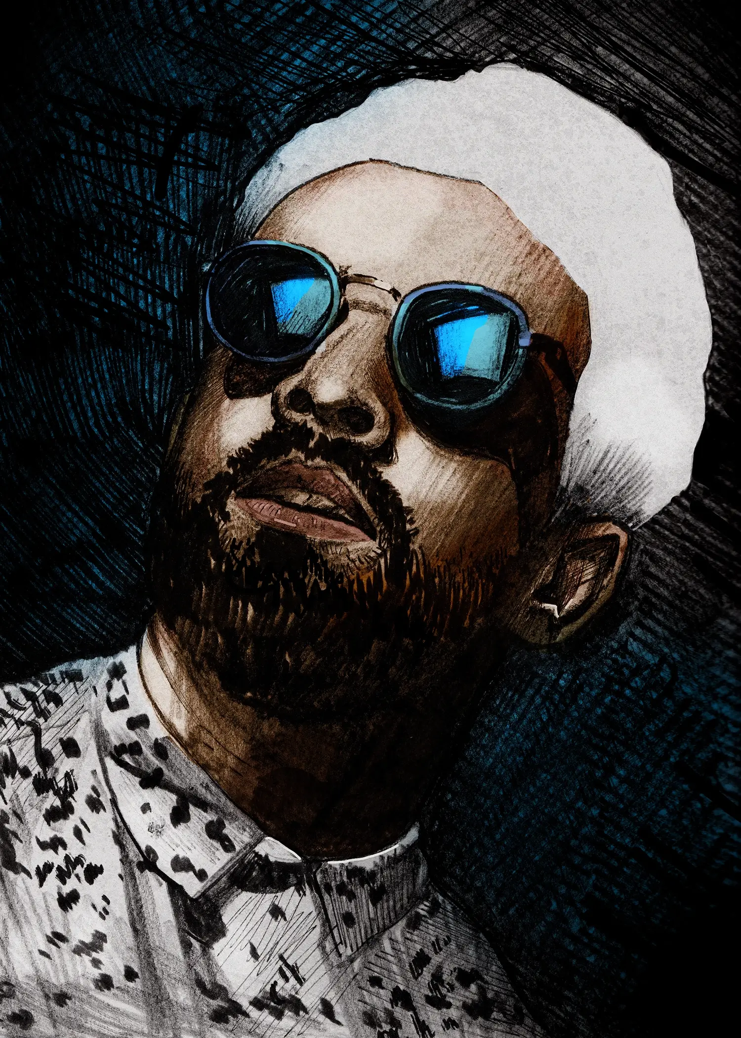 Portrait Drawing With Colour