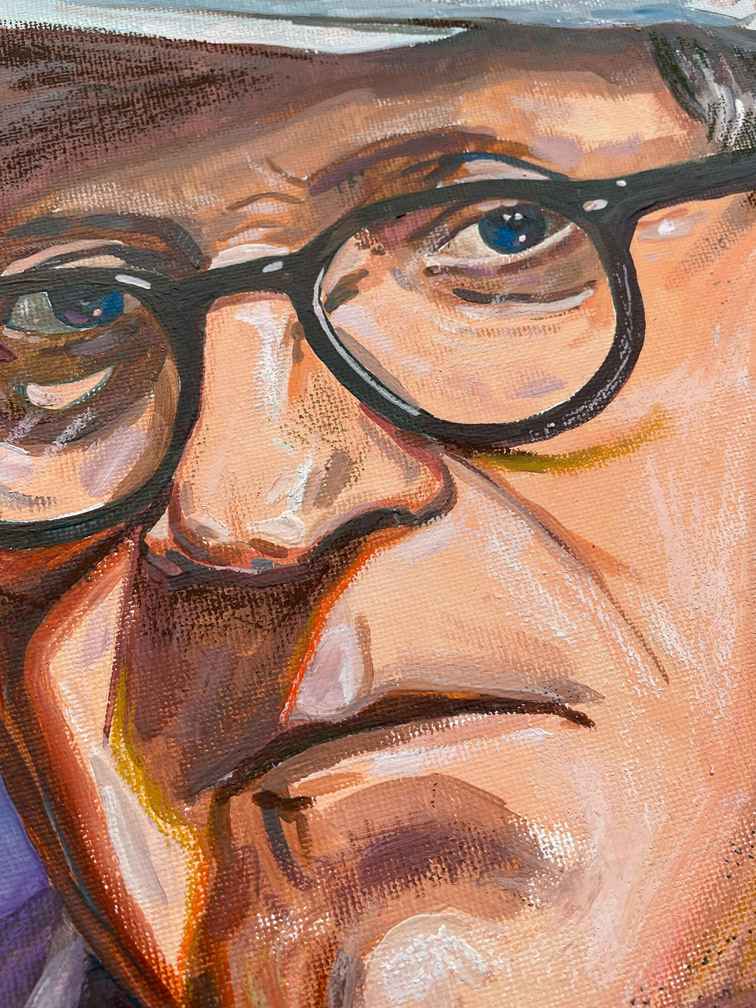 David Hockney Portrait Canvas Painting