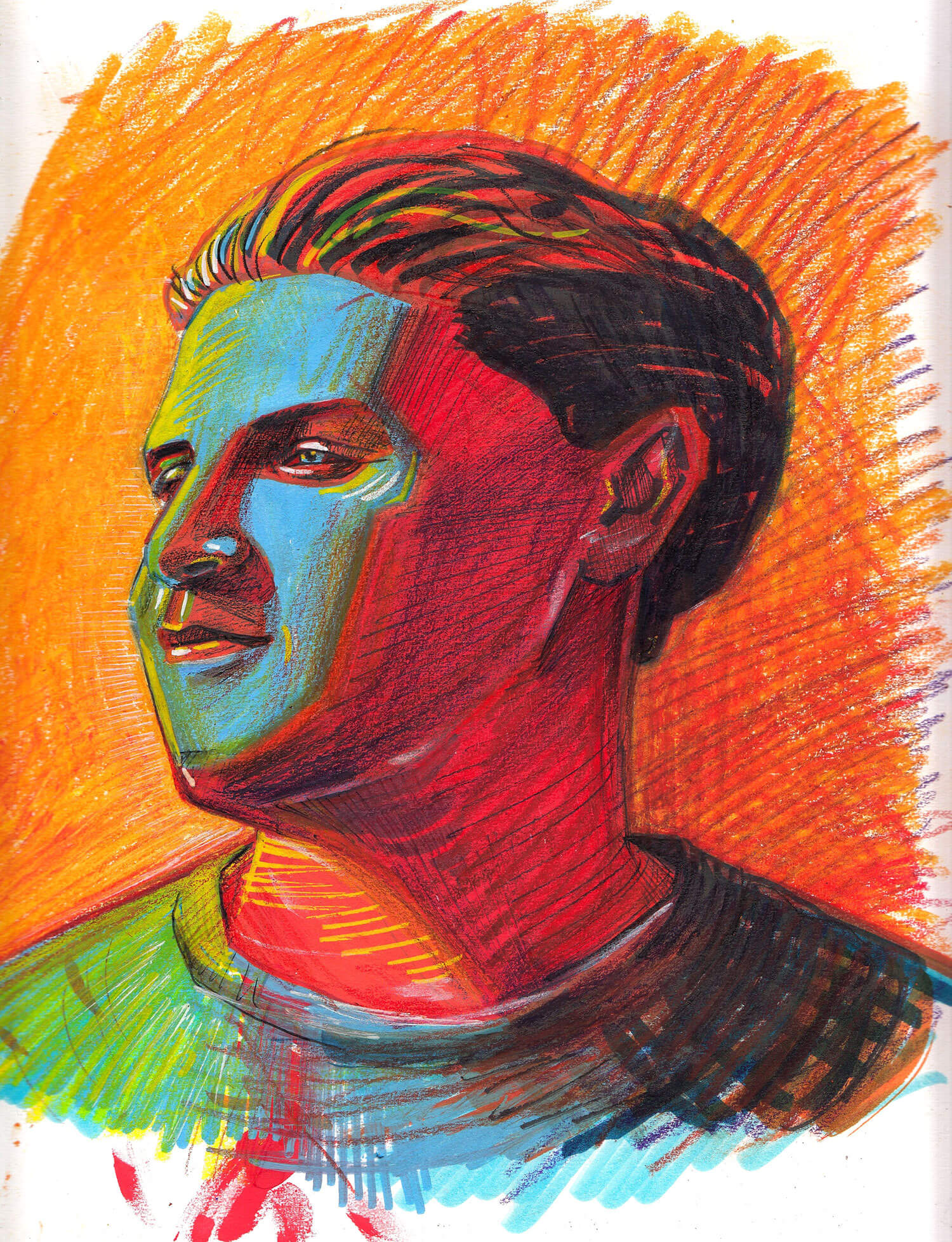 Portrait Drawing - Mixed Media