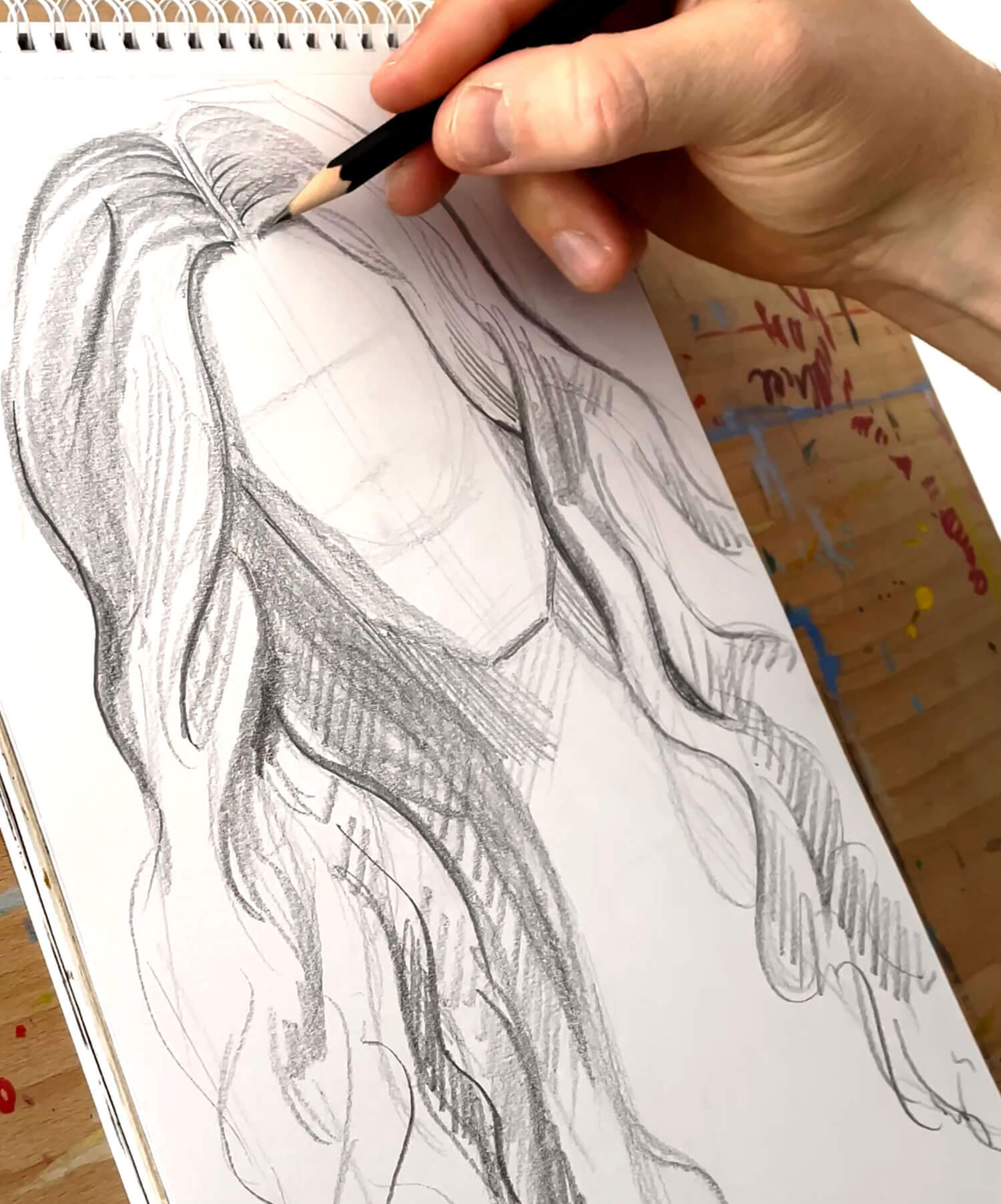 Hair Drawing With Pencil